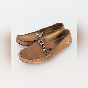 Riomar Men’s Brown Leather Loafer Driving Shoes Size 11 Nautical Boat Moccasin